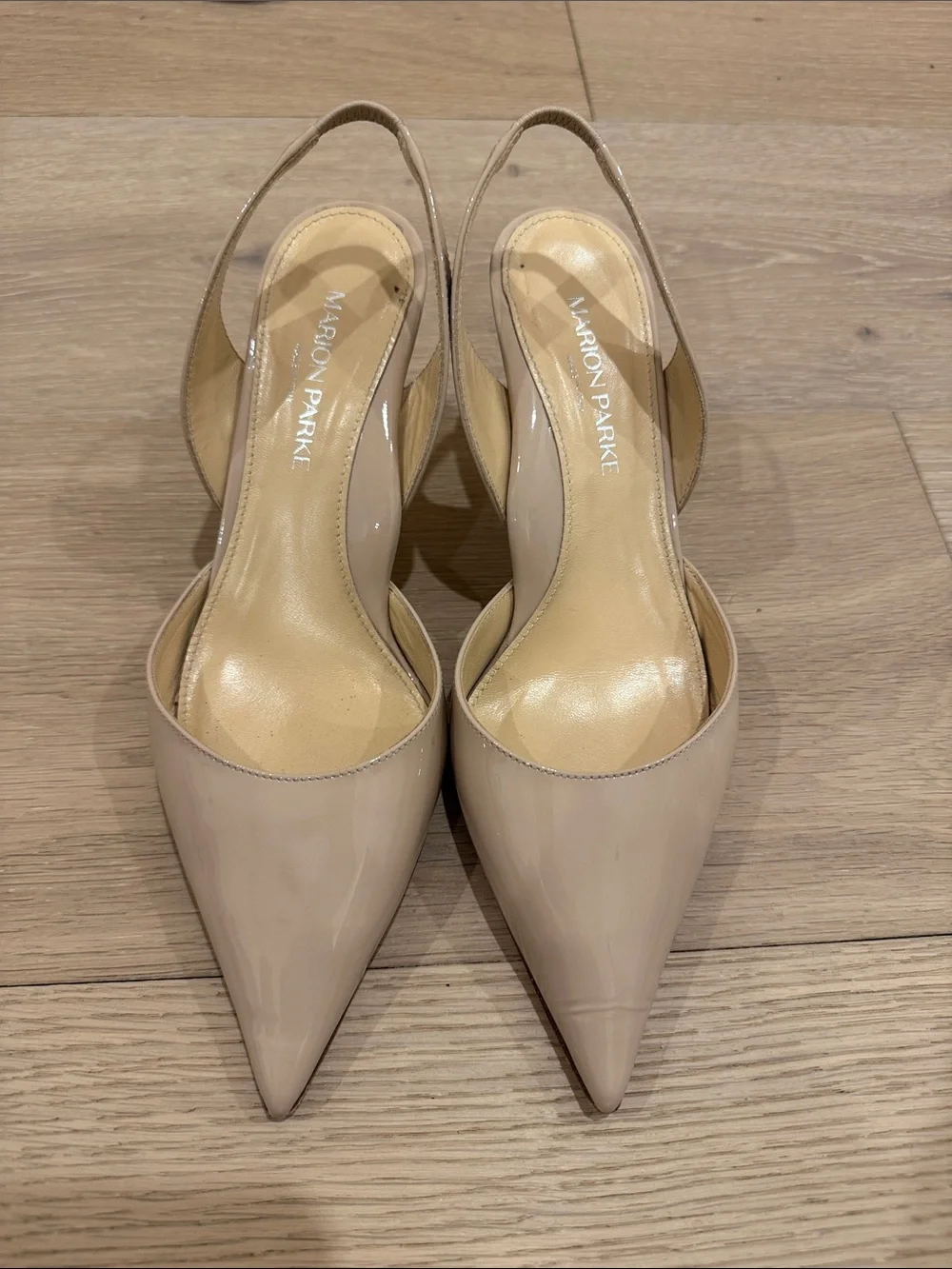 Marion Parke eleanor 70 simple slingback - powder regular price $550